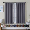 Simplebrand Ava Grey Short Blackout Curtains for Bedroom 45 Inches Long 2 Panels Set, Solid Thermal Insulated, Energy Saving Window Treatment Curtains Blackout Drapes, W40 x L45 Inch, Grey