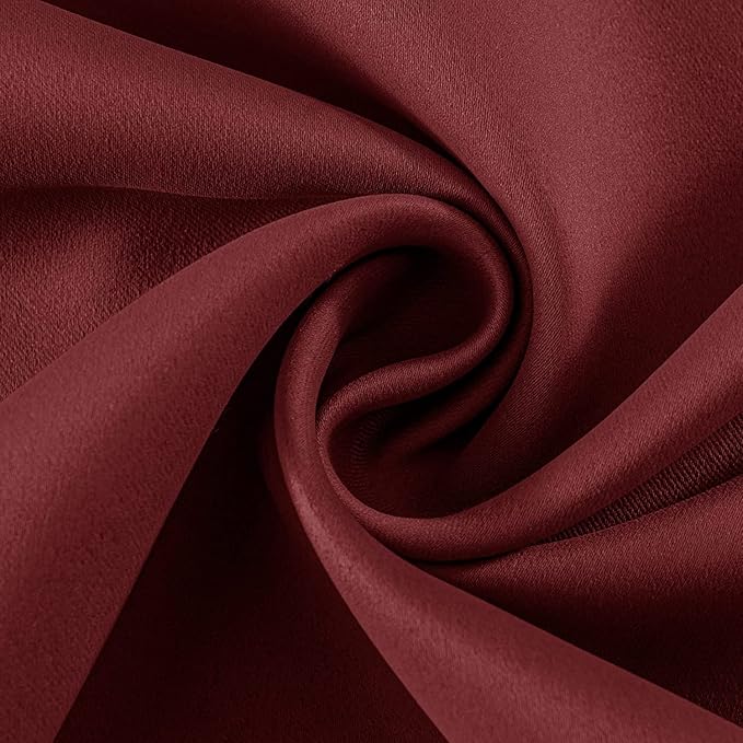 Joydeco Blackout Curtains 63 Inch Length 2 Panels Set, Thermal Insulated Long Curtains 2 Burg, Room Darkening Grommet Drapes for Bedroom Living Room Windows (W42 x L63 Inch, Burgundy Red)