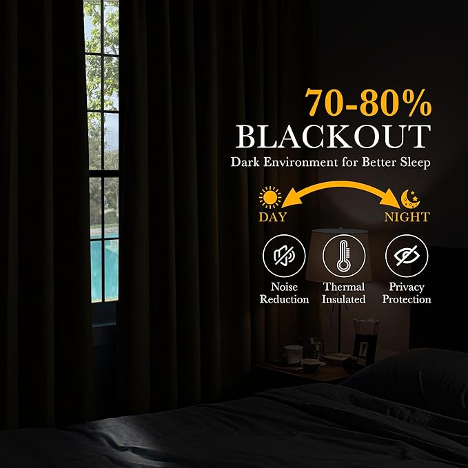 PONY DANCE Short Blackout Curtains - Window Curtain Treatments Light Blocking Drapes Back Tab/Rod Pocket Short Drapes Panels for Bedroom & Kitchen, 42 W x 45 L, Meadow Green, 1 Pair