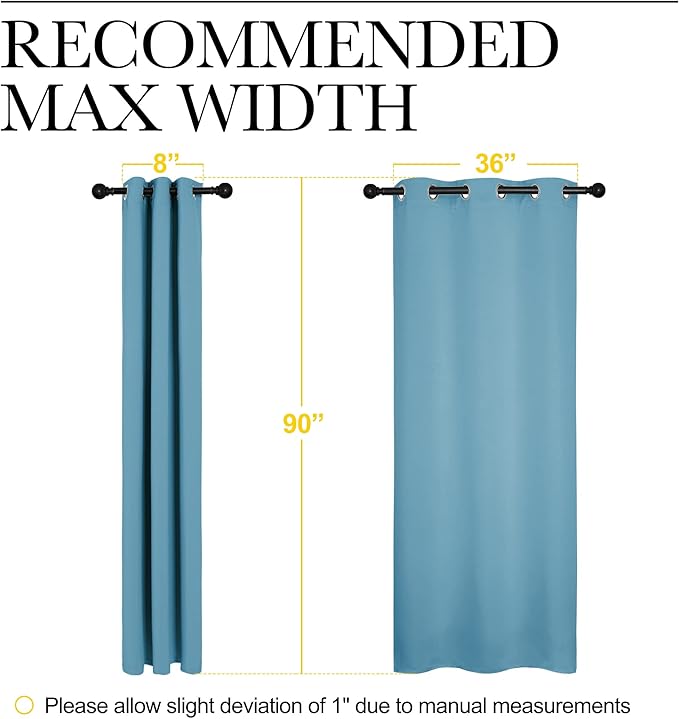 NICETOWN Room Darkening Curtain Panels - Toddler Boy Bedroom Drapes with Grommet, Energy Smart Window Treatment Curtains(Teal Blue, 42 inches W x 90 inches L, 2 Panels)