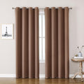 ChrisDowa Grommet Room Darkening Curtains for Bedroom and Living Room - 2 Panels Set Thermal Insulated Blackout Curtains (Cappuccino, 52W x 84L)