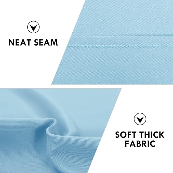 DWCN Blackout Curtains for Bedroom – Thermal Insulated Room Darkening Drapes for Living Room, Light Blue, W 42 x L 84 Inch, Set of 2 Rod Pocket Curtain Panels