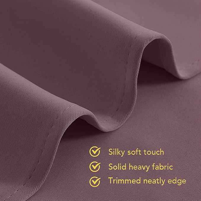 NICETOWN Kitchen Curtains, Short Curtains for Bedroom Windows, Dry Rose, 42" W by 60" L, 1 Pair, Thermal Insulated Room Darkening Curtain Panels for Girls Room, Cafe