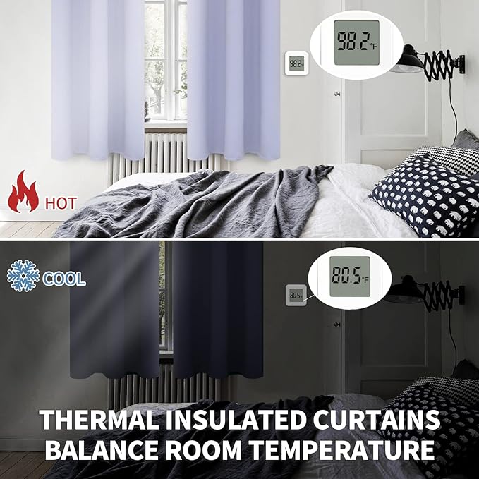 BGment Room Darkening Curtains 84 Inches Long - Grommet Thermal Insulated Drapes Window Treatment Curtains for Bedroom, 2 Panels, 42 x 84 Inch, Lavander
