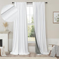 Room Divider Curtains 12ft Extra Long Blackout Curtains for High Ceiling Living Room Large Window Linen Look Drapes 132 Inches Long 2 Panels Set Noise Cancelling Thermal Light Blocking Farmhouse White