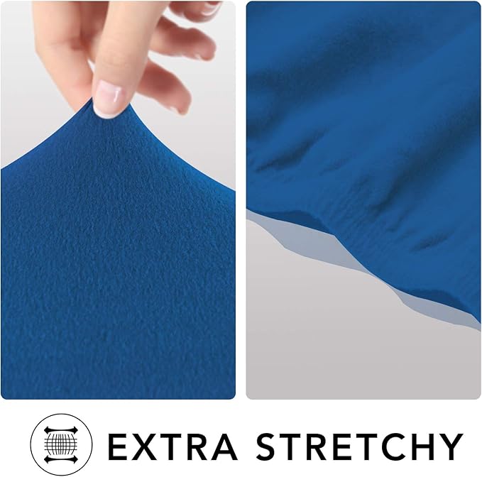 PureFit Super Stretch Chair Sofa Slipcover with Pocket – Spandex Non Slip Soft Couch Sofa Cover, Washable Furniture Protector with Elastic Bottom for Kids, Pets （Recliner, Classic Blue）