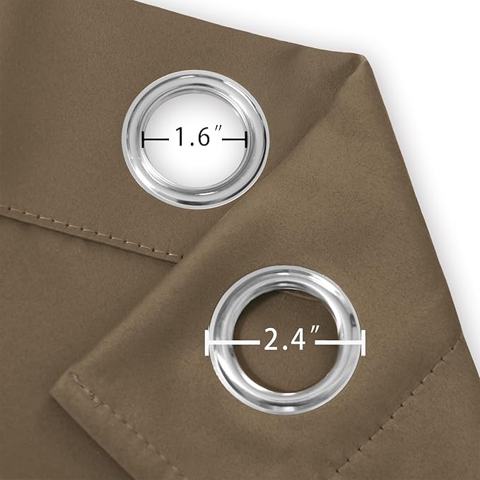 LEMOMO Blackout Curtains 66 x 95 inch/Brown Curtains Set of 2 Panels/Thermal Insulated Room Darkening Bedroom Curtains