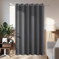 Joydeco Blackout Patio Sliding Door Curtains 108 Inches Long, Grommet Privacy Room Divider Curtains, Extra Wide Thermal Blackout Drapes for Bedroom Living Room (Grey, 80Wx108L, 1 Panel)