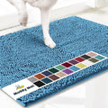 Muddy Mat® | Super Absorbent Door Mat Indoor, Microfiber Quick Dry Chenille Entryway Rug, Non-Slip Front Door Mat, Indoor Mats for Entryway, Machine Washable Pet Rug, Sky Blue 19"x30"