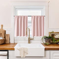 RYB HOME 100% Blackout Basement Curtains 24 inches Long, Heat & UV Blocking Total Room Darkening Noise Reducing Curtains for Bathroom RV Campers, Baby Pink, 2 Panels Set