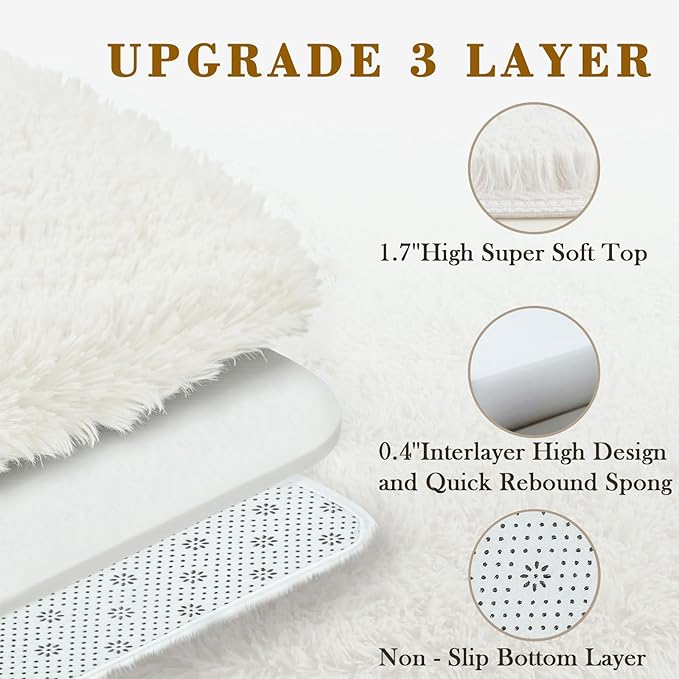 Rugs for Bedroom 4x6, Alfombras para Salas Shag Large Plush Soft Area Rug, Shaggy Carpets for Livingroom, Kids Boys Girls Home Decor Aesthetic(Cream, 4 x 6)