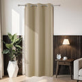 Joydeco Blackout Door Curtain for Doorway Privacy 80 Inches Long, Grommet Closet Curtain for Open Closet, Room Divider for Bedroom Living Room (Light Beige, 32Wx80L, 1 Panel)