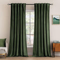 MIULEE Velvet Curtains 94 inches - Luxury Blackout Curtains for Bedroom Living Room Thermal Insulated Super Soft Window Drapes Rod Pocket & Back Tab, Olive Green, W52 x L94 inches, 2 Panels