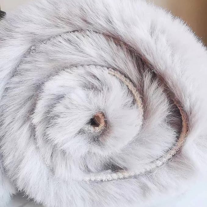 Ghouse Ultra Soft Faux Rabbit Fur Rug 2x3, Machine Washable Area Rugs for Bedroom Fluffy Rugs for Living Room, no-Shedding Carpet Sheepskin Rug Grey