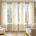 MIULEE Light Cream Sheer Curtains 72 Inches Long, 4 Panels Set, Light Filtering Rod Pocket Voile Drapes for Living Room and Bedroom, Airy Soft Fabric Window Treatments, 42 x 72 Inches
