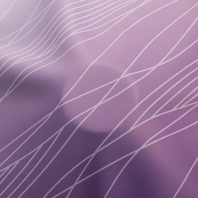 Estelar Textiler Purple and Greyish White Ombre Blackout Curtains 45 Inch Length 2 Panels, Full Room Darkening Gradient Drapes for Kitchen,Thermal Insulated Grommet Short Curtains for Bathroom,42Wx45L