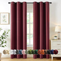 MIULEE Burgundy Red Blackout Curtains for Bedroom Living Room 90 Inches Long 2 Panels, Thermal Insulated Room Darkening Drapes Solid Grommet Top Noise Reduction Christmas Window Treatments 40x90 Inch