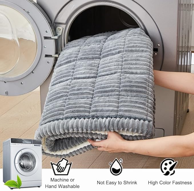 Couch Cover for Dogs Washable, Fuzzy Pet Couch Covers for 3 Cushion Sofa Pet Friendly, Non Slip Sofa Cover (Blue-Grey, 35" x 70.9"/90 x 180cm)