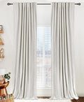 100% Blackout Shield Linen Blackout Curtains for Bedroom 72 Inches Long, Back Tab/Rod Pocket Living Room Drapes, Thermal Insulated Blackout Curtains 2 Panels Set, 50" W x 72" L, Beige