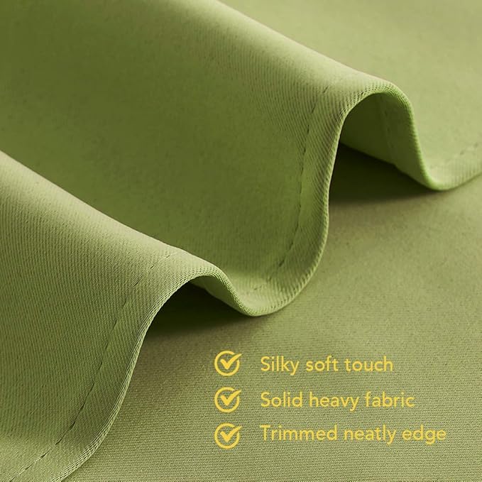 NICETOWN Blackout Window Curtains 60 inch Length 2 Panels, 34 x 60 Inch, Fresh Green, Grommet Top Room Darkening Thermal Insulated Solid Vertical Drapes for Bedroom/Kid Room