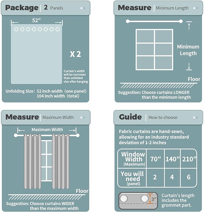 BGment Blackout Curtains for Living Room - Grommet Thermal Insulated Room Darkening Curtains for Bedroom, 2 Panels of 52 x 84 Inch, Khaki