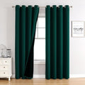 ChrisDowa 100% Blackout Curtains 102 inch Long for Bedroom with Black Liner, 2 Thick Layers Total Blackout Thermal Insulated Grommet Window Curtains 2 Panels Set (Forest Green, 52 x 102 Inch)