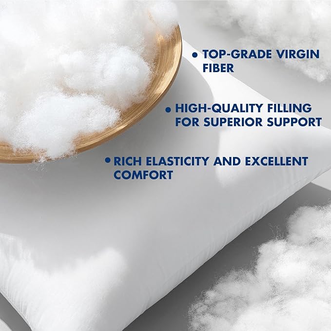MIULEE 24x24 Pillow Inserts,Set of 4 100% Virgin Microfiber with Cotton Cover Throw Pillows for Couch Sofa and Bed