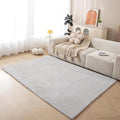 ThreadGlobe Fluffy Faux Rabbit Fur Rug 5'x7', Cloud-Soft Rugs for Living Room, Bedroom & Nursery, Non-Slip No-Shed Area Rug, Machine Washable Rug, Grey, 5x7 Ft