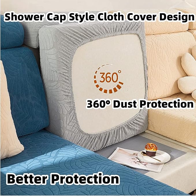 Couch Cushion Covers for Sofa Couch Covers Wear-Resistant Universal Sofa Cover Washable Stretch for Sectional Slipcovers (Texture-Blue,Back Cover M)