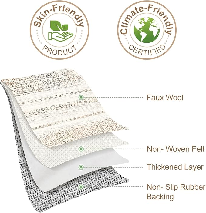 Nakagishi 10x12 Area Rug Living Room: Washable Boho Large Neutral Modern Soft Stain Resistant Farmhouse Indoor Floor Rug Non Slip Accent Carpet for Bedroom Nursery Kids Playroom Office- Colorful