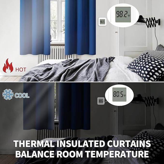 BGment Blackout Curtains for Bedroom - Grommet Thermal Insulated Room Darkening Curtains for Living Room, 52 x 108 Inch, 2 Panels, Royal Blue