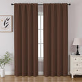 CUCRAF Brown Blackout Curtains 96 inch Length 2 Panels Set, Rod Pocket Room Darkening Drapes for Bedroom Living Room, Insulated Thermal Light Blocking Window Curtain (W52 x L96 Inch)