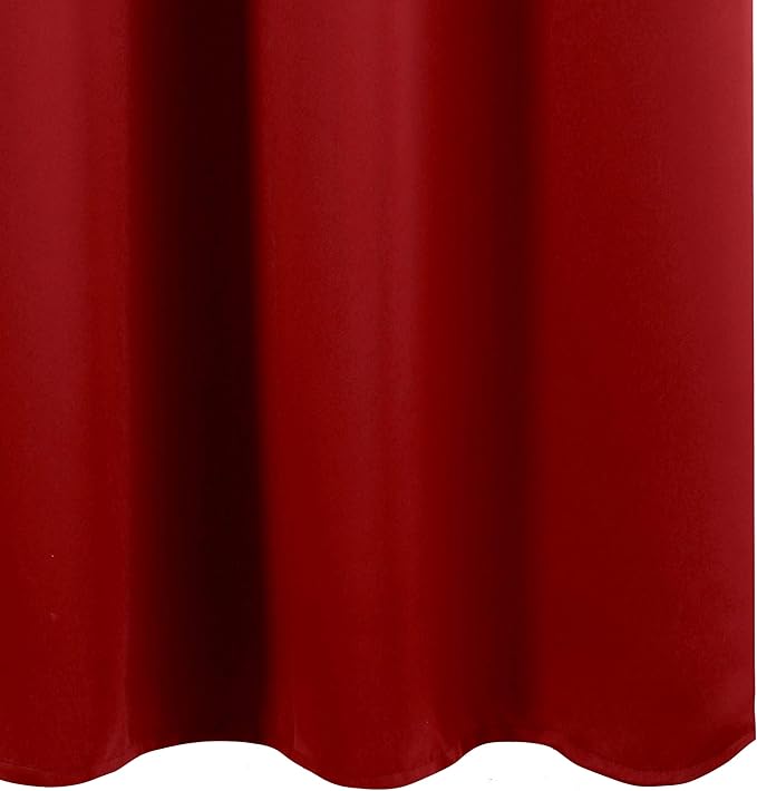 LEMOMO Red Blackout Curtains 40 x 63 Inch Length/Set of 2 Curtain Panels/Thermal Insulated Room Darkening Blackout Curtains for Bedroom