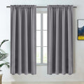 DWCN Grey Room Darkening Blackout Curtains - Rod Pocket Thermal Insulated Privacy Energy Saving Window Curtain Drapes 42x 72 inch Length, Set of 2 Bedroom Living Room Curtains