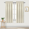DWCN Blackout Curtains for Bedroom – Rod Pocket Thermal Insulated Noise Reducing Noise Reducing Drapes for Living Room, W 42 x L 63 Inch, 2 Panels, Light Beige