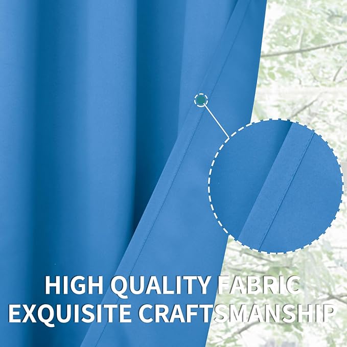 BGment Room Darkening Curtains 63 Inches Long - Grommet Thermal Insulated Drapes Window Treatment Curtains for Bedroom, 2 Panels, 42 x 63 Inch, Classic Blue