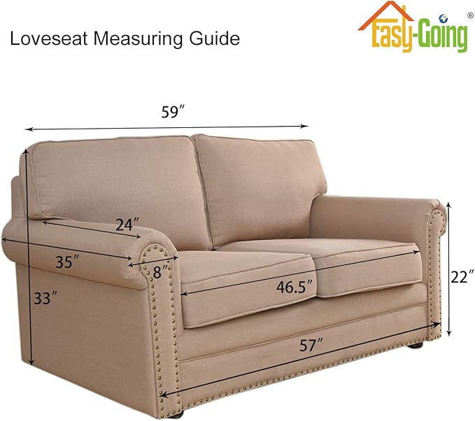 Easy-Going Stretch Loveseat Slipcover 1-Piece Sofa Cover Furniture Protector Couch Soft with Elastic Bottom for Kids Polyester Spandex Jacquard Fabric Small Checks (Loveseat, Snow White)