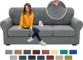 XINEAGE 2026 New 4 Pieces Couch Covers for 3 Cushion Couch Super Stretch Thick Soft Sofa Cover Anti Slip Sofa Slipcover Dogs Cats Furniture Protector (Light Gray, 71"-91")