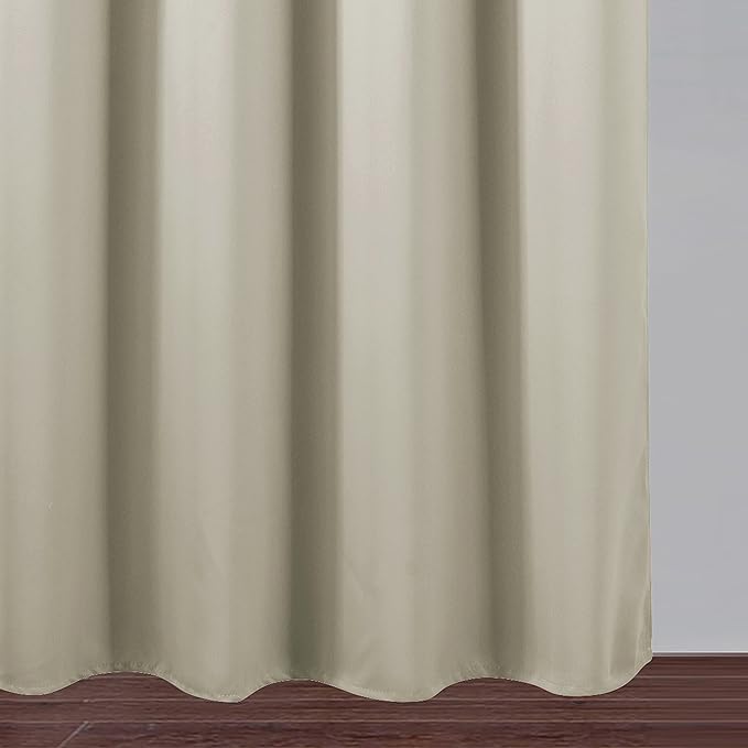 LEMOMO Light Beige Blackout Curtains 40 x 63 Inch Length/Set of 2 Curtain Panels/Thermal Insulated Room Darkening Blackout Curtains for Bedroom