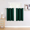 ChrisDowa Small Window Curtains for Kitchen and Bedroom - Grommet Short Thermal Insulated Room Darkening Curtains (2 Panels, Forest Green, 42 x 36 Inch)