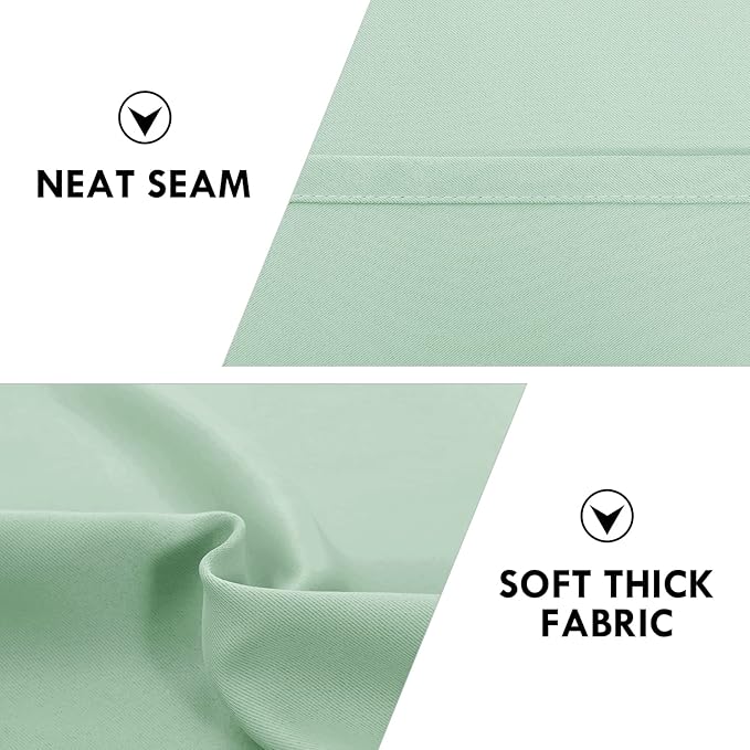 DWCN Blackout Curtains Room Darkening Thermal Insulated Bedroom Curtains Window Curtain Panels, 38 x 54 inches Long, Set of 2 Light Green Rod Pocket Drapes