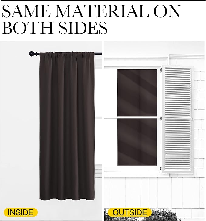 NICETOWN Blackout Curtains for RV Windows, Toffee Brown, 29" by 20", 2 Panels, Room Darkening Window Curtain Panels, Easy-Care Solid Thermal Insulated Draperies/Drapes for Daughter Room
