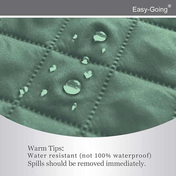 Easy-Going Recliner Chair Slipcover Reversible Sofa Cover Water Resistant Couch Cover Furniture Protector with Elastic Straps for Pets Dog (Recliner 22 inch, Cyan/Ivory)