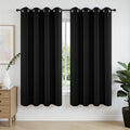 Joydeco Blackout Curtains 63 Inch Length 2 Panels Set, Thermal Insulated Long Curtains& Drapes 2 Burg, Room Darkening Grommet Drapes for Living Room Bedroom Window (W52 x L63 Inch, Black)