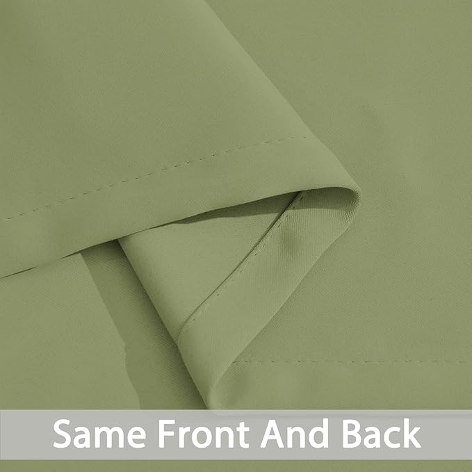 Yakamok 84 Inch Length Blackout Curtains for Bedroom, Light Blocking Drapes Room Darkening Thermal Insulated Solid Grommet Panels for Living Room, (62Wx84L, Sage Green, 2 Panels)
