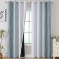 Estelar Textiler Stone Blue and Grayish White Blackout Curtains 108 Inches Long, Thermal Insulated Drapes for Bedroom, Full Light Blocking Energy Saving Long Curtains for Living Room,52Wx108L,2 Panels