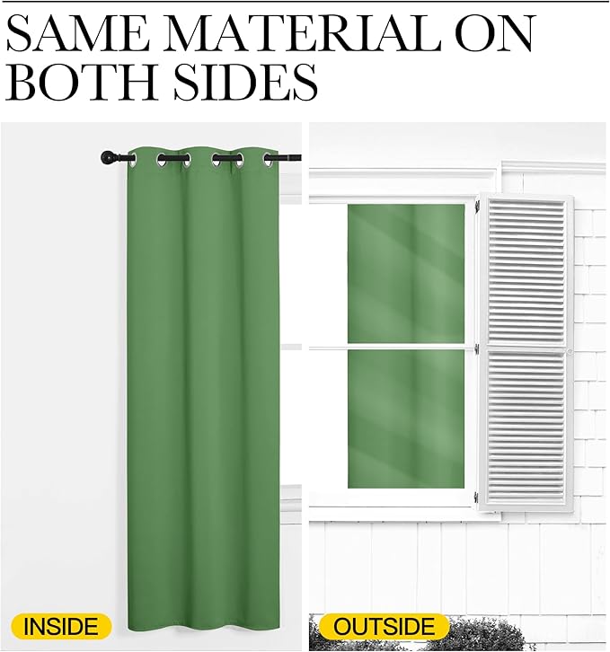 NICETOWN Room Darkening Curtains for Kitchen, Forest Green, Set of 2, 42 inches Wide by 50 inches Long, Window Treatment Thermal Insulated Solid Grommet Room Darkening Curtains/Drapes for Bedroom