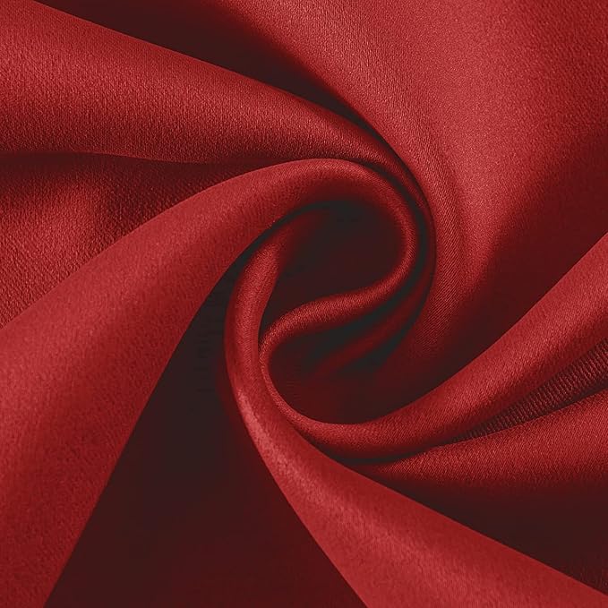 Joydeco Blackout Curtains 90 inch Long 2 Panels Set, Thermal Insulated Long Curtains & Drapes 2 Burg, Room Darkening Grommet Drapes for Bedroom Living Room Windows (W52 x L90 Inch, Red)