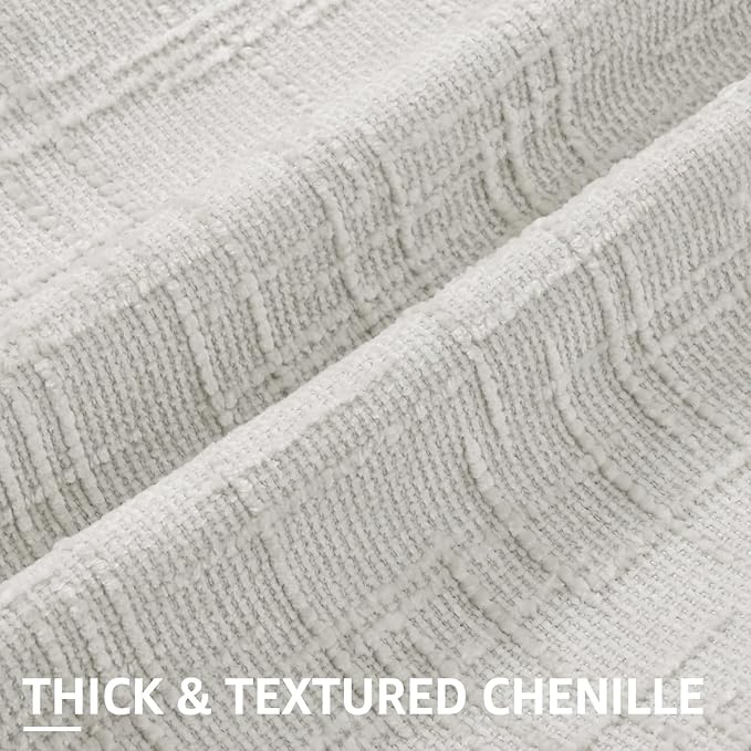decorUhome Light Grey Chenille Euro Sham Throw Pillow Covers 26x26 Set of 2 Textured Soft Cozy Slubby Couch Pillow Covers Modern Farmhouse Boho Decorative Pillow Cases for Bed Sofa Living Room
