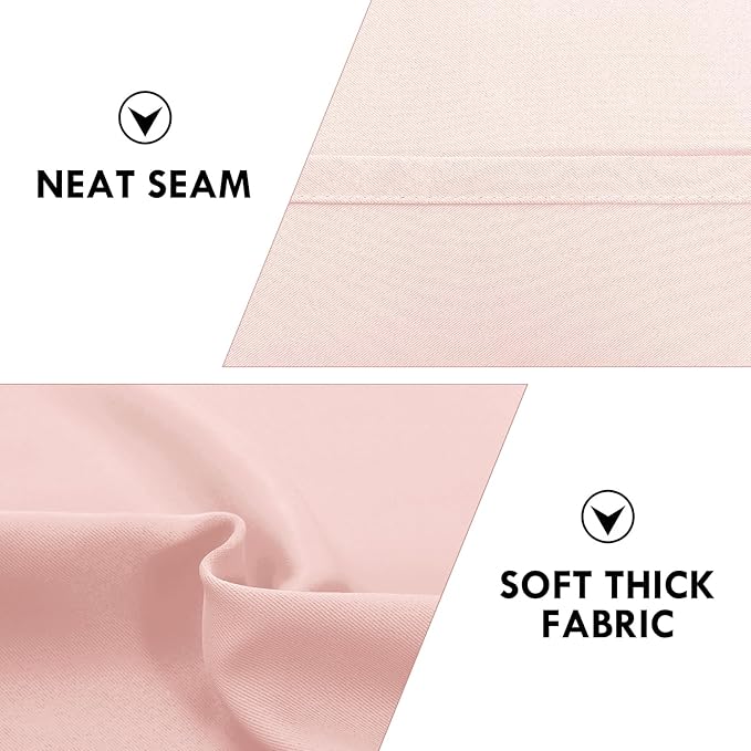 DWCN Blackout Curtains for Living Room Thermal Insulated, Energy Saving & Noise Reducing Bedroom Curtains, Blush Pink, W 70x L 72 Inch, Set of 2 Rod Pocket Curtain Panels